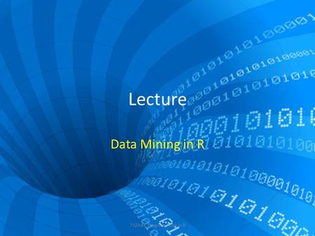 Lecture Data Mining in R 732A44 Programming in R.