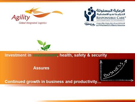 Investment in environment, health, safety & security