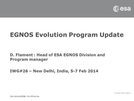 EGNOS Evolution Program Update D