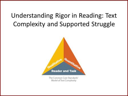 Understanding Rigor in Reading: Text Complexity and Supported Struggle.