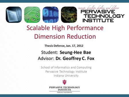 Scalable High Performance Dimension Reduction