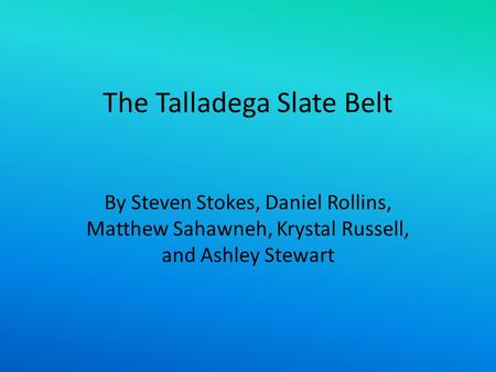 The Talladega Slate Belt