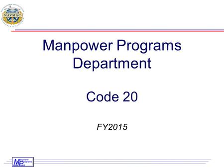Manpower Programs Department Code 20