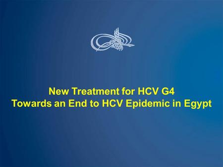 Towards an End to HCV Epidemic in Egypt