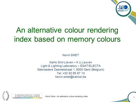 An alternative colour rendering index based on memory colours