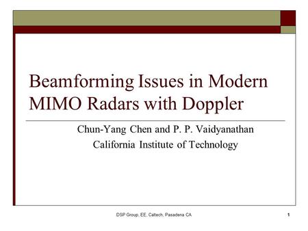 Beamforming Issues in Modern MIMO Radars with Doppler