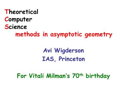 Theoretical Computer Science methods in asymptotic geometry