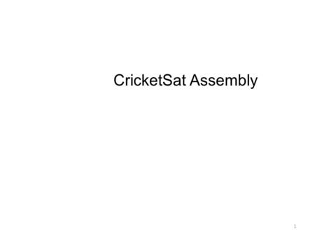 CricketSat Assembly.