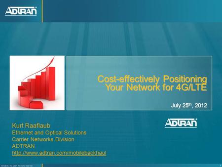 1 ® Adtran, Inc. 2010 All rights reserved Proprietary and Confidential 1 ® Adtran, Inc. 2007 All rights reserved Cost-effectively Positioning Your Network.