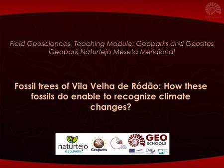 Field Geosciences Teaching Module: Geoparks and Geosites Geopark Naturtejo Meseta Meridional Fossil trees of Vila Velha de Ródão: How these fossils do.