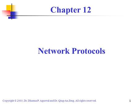 Chapter 12 Network Protocols.