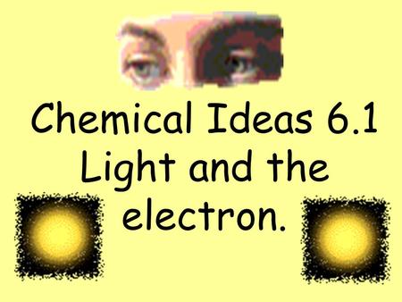 Chemical Ideas 6.1 Light and the electron.. Sometimes we use the wave model for light … λ (lambda)= wavelength.
