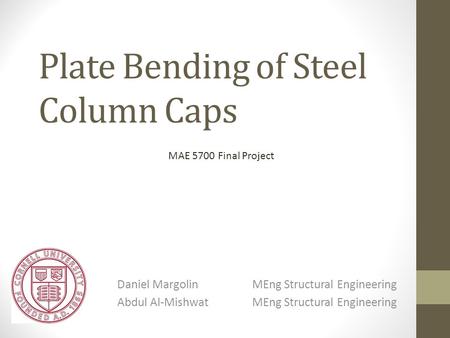 Plate Bending of Steel Column Caps