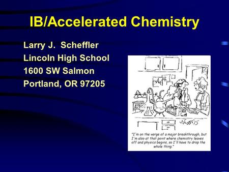 IB/Accelerated Chemistry