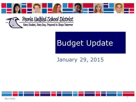1 Budget Update January 29, 2015 Ken Hicks. State Budget 2.