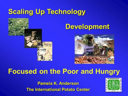 Pamela K. Anderson The International Potato Center Development Scaling Up Technology Focused on the Poor and Hungry.