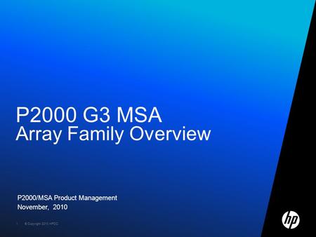 P2000 G3 MSA Array Family Overview