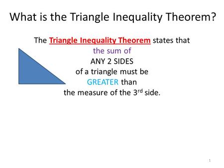 What is the Triangle Inequality Theorem?