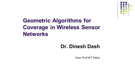 Geometric Algorithms for Coverage in Wireless Sensor Networks