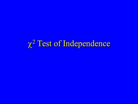  2 Test of Independence. Hypothesis Tests Categorical Data.