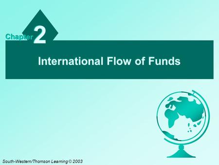 International Flow of Funds 2 2 Chapter South-Western/Thomson Learning © 2003.