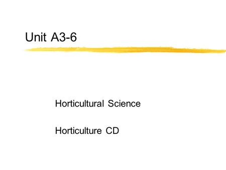 Horticultural Science Horticulture CD