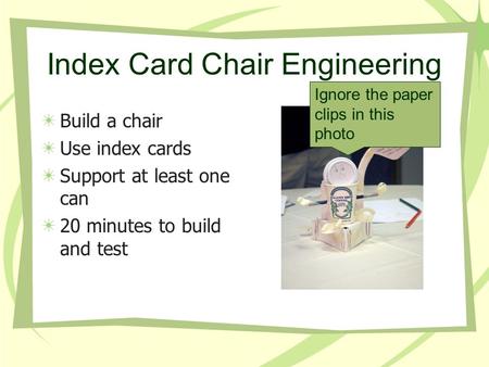 Index Card Chair Engineering