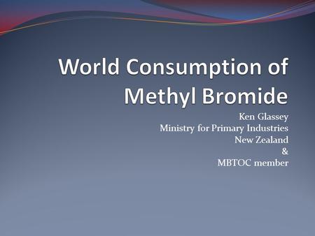 World Consumption of Methyl Bromide