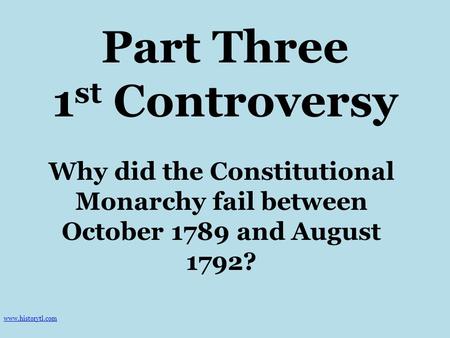 Part Three 1st Controversy