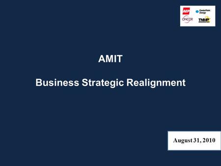 AMIT Business Strategic Realignment August 31, 2010.