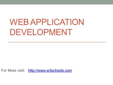 WeB application development
