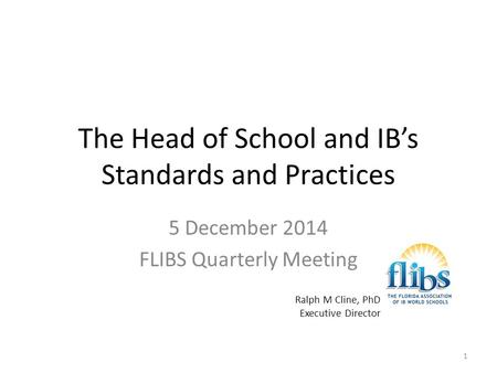 The Head of School and IB’s Standards and Practices