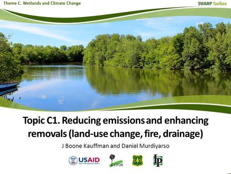 Topic C1. Reducing emissions and enhancing removals (land-use change, fire, drainage) J Boone Kauffman and Daniel Murdiyarso.