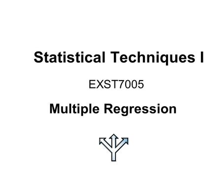 Statistical Techniques I EXST7005 Multiple Regression.