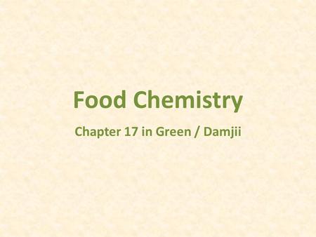 Chapter 17 in Green / Damjii