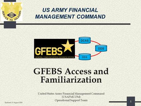 GFEBS Access and Familiarization