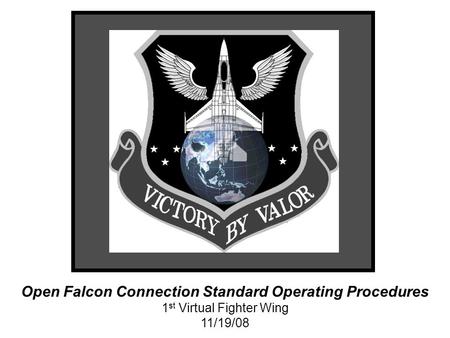 Open Falcon Connection Standard Operating Procedures 1 st Virtual Fighter Wing 11/19/08.