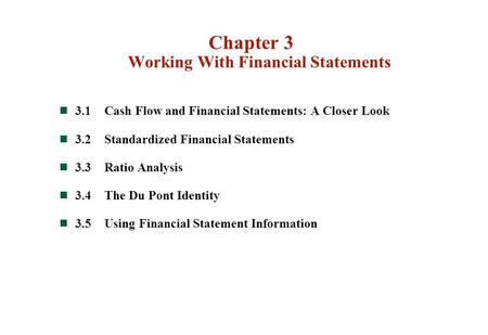 Chapter 3 Working With Financial Statements
