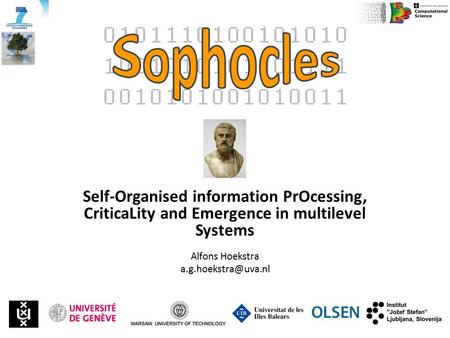 Self-Organised information PrOcessing, CriticaLity and Emergence in multilevel Systems Alfons Hoekstra a.g.hoekstra@uva.nl.