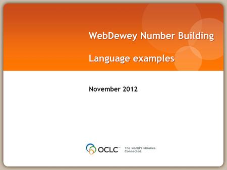 WebDewey Number Building Language examples November 2012.
