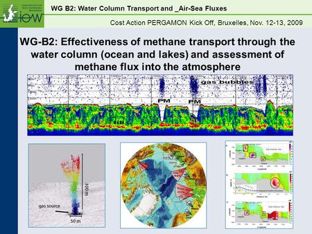 WG B2: Water Column Transport and _Air-Sea Fluxes Cost Action PERGAMON Kick Off, Bruxelles, Nov. 12-13, 2009 WG-B2: Effectiveness of methane transport.