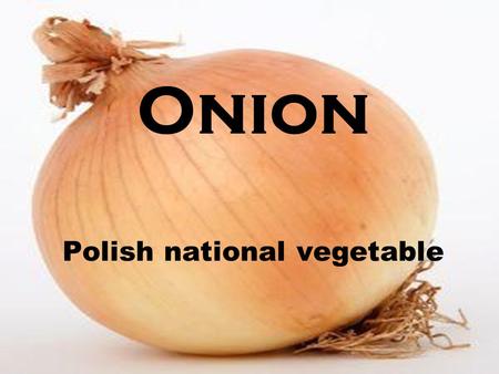 Onion Polish national vegetable. dible onion Edible onion - plant species belonging to the family Alliaceae. Originally from Central Asia, does not grow.