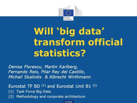Will ‘big data’ transform official statistics?