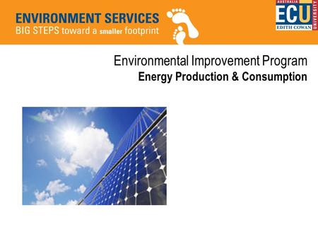 Environmental Improvement Program Energy Production & Consumption.
