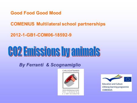 Good Food Good Mood COMENIUS Multilateral school partnerships 2012-1-GB1-COM06-18592-9 By Ferranti & Scognamiglio.