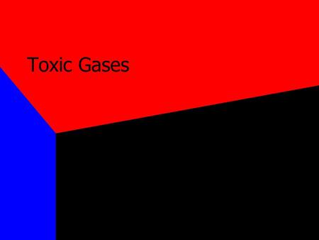 Toxic Gases. Carbon Monoxide The most common form of poisoning From 1979 to 1988, 56,000 people died from CO Colorless, odorless, nonirritating gas Produced.