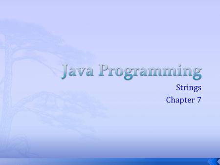 Java Programming Strings Chapter 7.