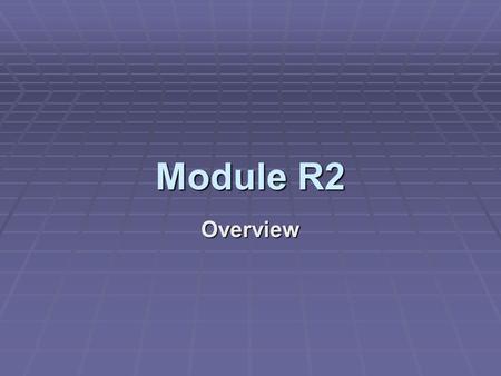 Module R2 Overview. Process queues As processes enter the system and transition from state to state, they are stored queues. There may be many different.