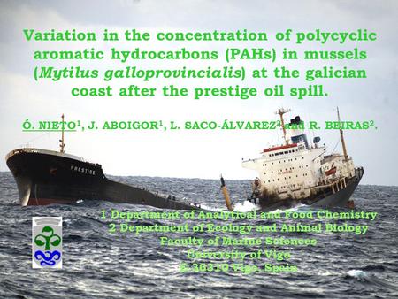 Variation in the concentration of polycyclic aromatic hydrocarbons (PAHs) in mussels ( Mytilus galloprovincialis ) at the galician coast after the prestige.