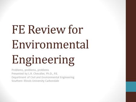 FE Review for Environmental Engineering